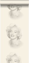 Origin behang Marilyn Monroe wit en grijs - 326346 - 53 cm x 10,05 m