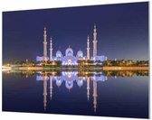 Wandpaneel Sjeik Zayed Moskee Abu Dhabi  | 120 x 80  CM | Zilver frame | Wand-beugels (27 mm)