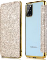 Samsung Galaxy S20 Flip hoesje - Goud - Folio Glitter