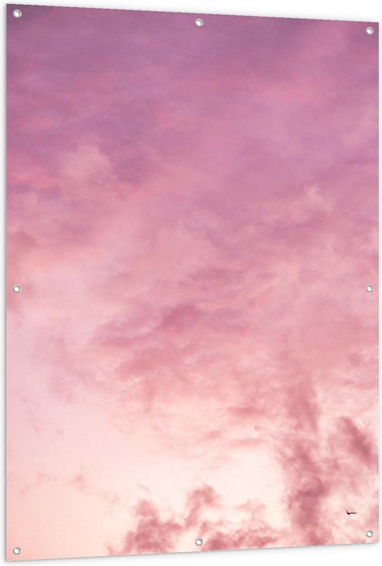Tuinposter – Mooie Roze Wolken - 100x150cm Foto op Tuinposter  (wanddecoratie voor buiten en binnen)