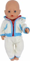 Dolldreams | Poppenkleding voor jongen pop - Set met broek en jasje in blauw en wit - Zacht stofje - Geschikt voor o.a. Baby Born