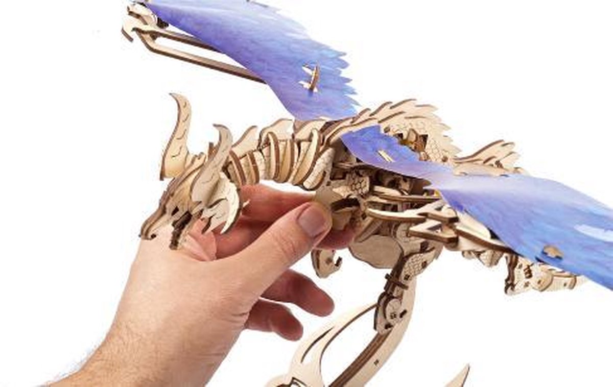 UGEARS 3D Modelbouw - Stormdraak - Mechanisch Bouwpakket Hout - Educatief Speelgoed — afbeelding 4