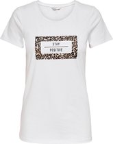 Only T-shirt Onlwild S/s T-shirt Jrs 15238565 White/stay Posit Dames Maat - S