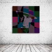 Al Capone pop art Canvas - 90 x 90 cm - Canvasprint - Op dennenhouten kader - Geprint Schilderij - Popart Wanddecoratie