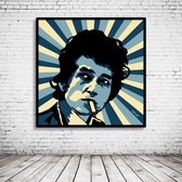 Pop Art Bob Dylan Poster in lijst - 90 x 90 cm en 2 cm dik - Fotopapier Mat 180 gr Framed - Popart Wanddecoratie inclusief lijst
