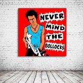 Pop Art Sid Vicious Canvas - 90 x 90 cm - Canvasprint - Op dennenhouten kader - Geprint Schilderij - Popart Wanddecoratie