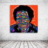 Chuck Berry Pop Art Acrylglas - 100 x 100 cm op Acrylaat glas + Inox Spacers / RVS afstandhouders - Popart Wanddecoratie