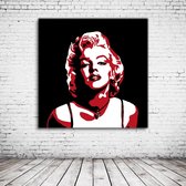 Pop Art Marilyn Monroe Canvas - 80 x 80 cm - Canvasprint - Op dennenhouten kader - Geprint Schilderij - Popart Wanddecoratie