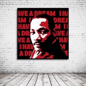 Martin Luther King Pop Art Poster in lijst - 90 x 90 cm en 2 cm dik - Fotopapier Mat 180 gr Framed - Popart Wanddecoratie inclusief lijst