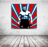 Iron Mike Tyson Pop Art Canvas - 90 x 90 cm - Canvasprint - Op dennenhouten kader - Geprint Schilderij - Popart Wanddecoratie