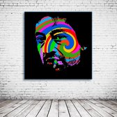 Pop Art Serge Gainsbourg Acrylglas - 80 x 80 cm op Acrylaat glas + Inox Spacers / RVS afstandhouders - Popart Wanddecoratie