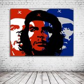 Pop Art Che Guevara Canvas - 100 x 65 cm - Canvasprint - Op dennenhouten kader - Geprint Schilderij - Popart Wanddecoratie