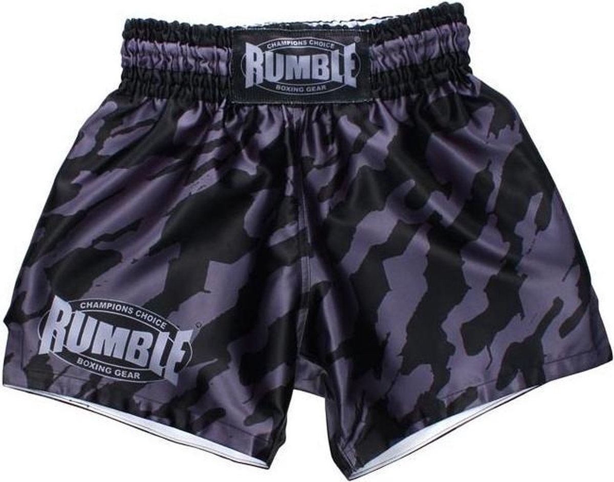 Rumble Kickboks Broekje RS-95 XXL Camo Zwart Grijs