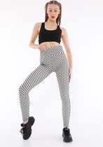 Infinity Leggings - TikTok Legging - Witte visnet print -White  patterned sport Legging - Fitness Legging Dames - Shape Legging - Fitness Kleding - High Waist Yoga Pants- L