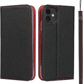 Litchi Textuur Horizontale Flip Top Layer Koeienhuid Lederen Case met Houder & Kaartsleuven & Portemonnee & Riem & Draad Winder Voor iPhone 11 (Zwart)