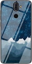 Voor Nokia 8 Sirocco Sterrenhemel Geschilderd Gehard Glas TPU Schokbestendig Beschermhoes (Star Chess Rob)