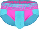 Sukrew - BLOC Brief - Blauw/Roze - Maat XL - Heren Slip - Mannen Ondergoed