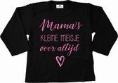 Shirt meisje-mama's kleine meisje voor altijd-zwart-lichtroze-Maat 92