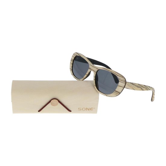 5one® Siena - houten dames zonnebril met grijze lens