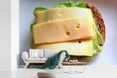 Behang - Fotobehang Brood - Kaas - Gouda - Breedte 525 cm x hoogte 350 cm
