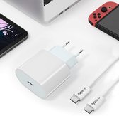 Premium USB-C Oplader met 1 Meter USB C Kabel voor Samsung A72 - A52 - A32 - S21 Ultra / S21 Plus / S21 / Note 20 / Note 20 Ultra / S20 Ultra / S20 Plus / S20 / S20 FE  | Lader / Oplaadstekke
