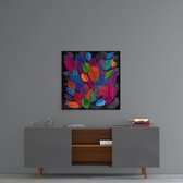 Kleurrijke Bladeren Glas Schilderij 40 x40 CM