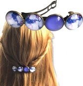 Hairpin-Haarspeld-Haaraccessoire-Hairclip-Cabochon-lila-blauw-Handmade-Haarmode