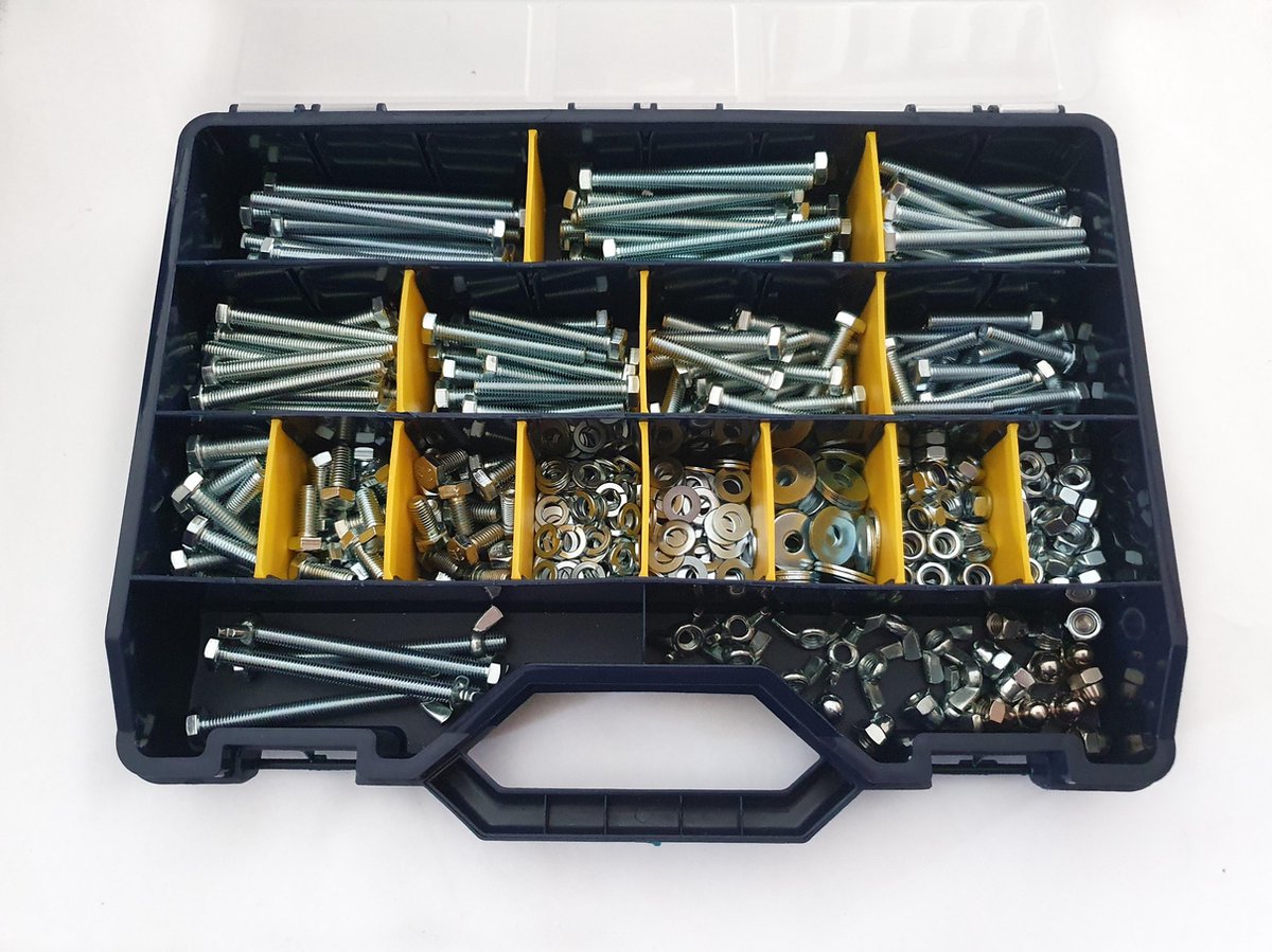 Bouten en moeren assortiment M4/M6/M8/M10 1400 delige set