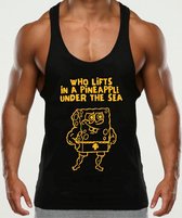 Tank top heren - stringer heren - fitness - bodybuilding - tank top - LARGE - spongebob