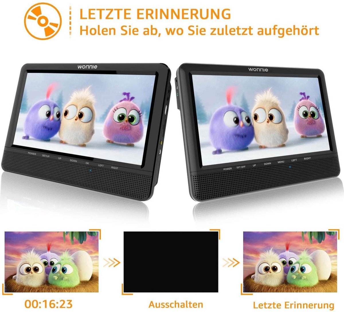 draagbare dvd speler auto 2 schermen