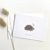 studio pluizig - wenskaart - egel - veel liefs