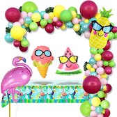 Feestdecoratie | Hawaii | Zomer | Ballonnen | Tafelkleed | Palmbladen | Lint
