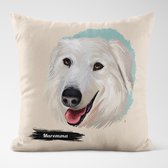 Sierkussen - Maremma Gebroken Met Je Eigen Naam - Wit - 45 Cm X 45 Cm