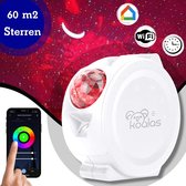 Koalas® Sterren Projector 2021 – Nachtlamp Kinderen - Slimme Sterrenhemel Projector - Inclusief App - Galaxy Projector Wit -  Alexa & Google Home