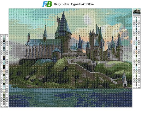 F4B Trein naar Hogwarts Diamond Painting 40x40cm