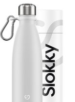 Slokky - Mono White Thermosfles & Karabijnhaak - 500ml