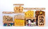 Maximum - Vershoudbakjes set van 9 met Bamboo open deksel - Organizer in verschillende maten - Opbergdozen kunststof stapelbaar - Vershoudbakjes luchtdicht