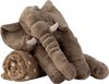 Pluche Olifant met knuffeldekentje - Knuffel met deken - Olifant grijs - Kraamkado - b=45 h=40 cm