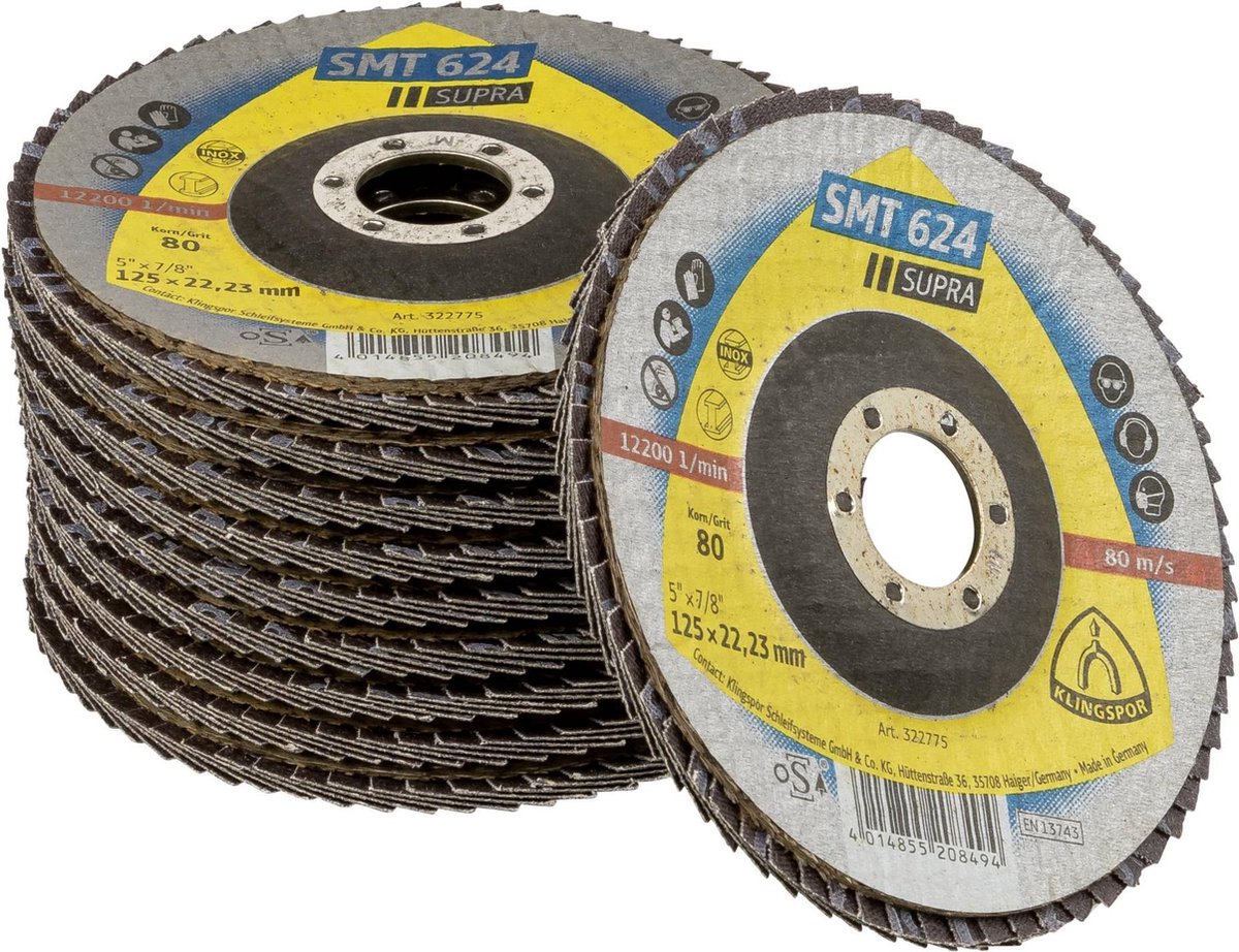 1x10 Klingspor SMT 624 Supra 125 Grain 80 curved 12