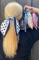 Jessidress® Elastiekje Dames Haar elastiek met sjaal Scrunchie met lint Haarsjaal Haarband - Wit