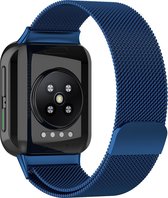 Milanees Smartwatch bandje - Geschikt voor Oppo Watch Milanese band - blauw - Strap-it Horlogeband / Polsband / Armband - Oppo 46mm