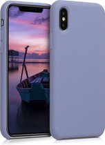 kwmobile telefoonhoesje voor Apple iPhone XS - Hoesje met siliconen coating - Smartphone case in lavendelgrijs