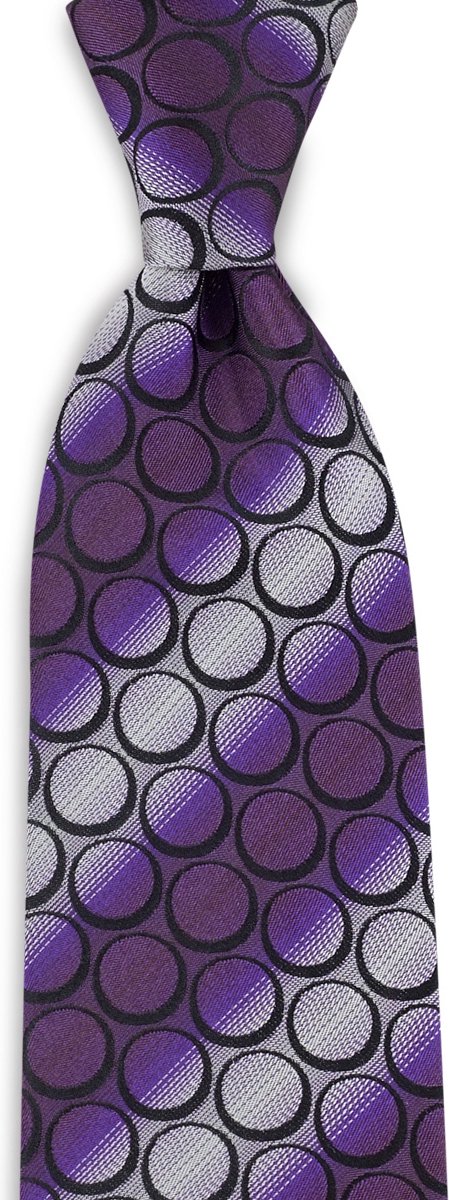 We Love Ties - Stropdassen - Stropdas Circle Shade - paars / zwart / wit