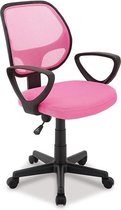 Bureaustoel met wieltjes stof PVC roze