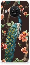 Housse TPU Silicone Etui pour Nokia X10 | X20 Coque Téléphone Peacock Avec Des Fleurs