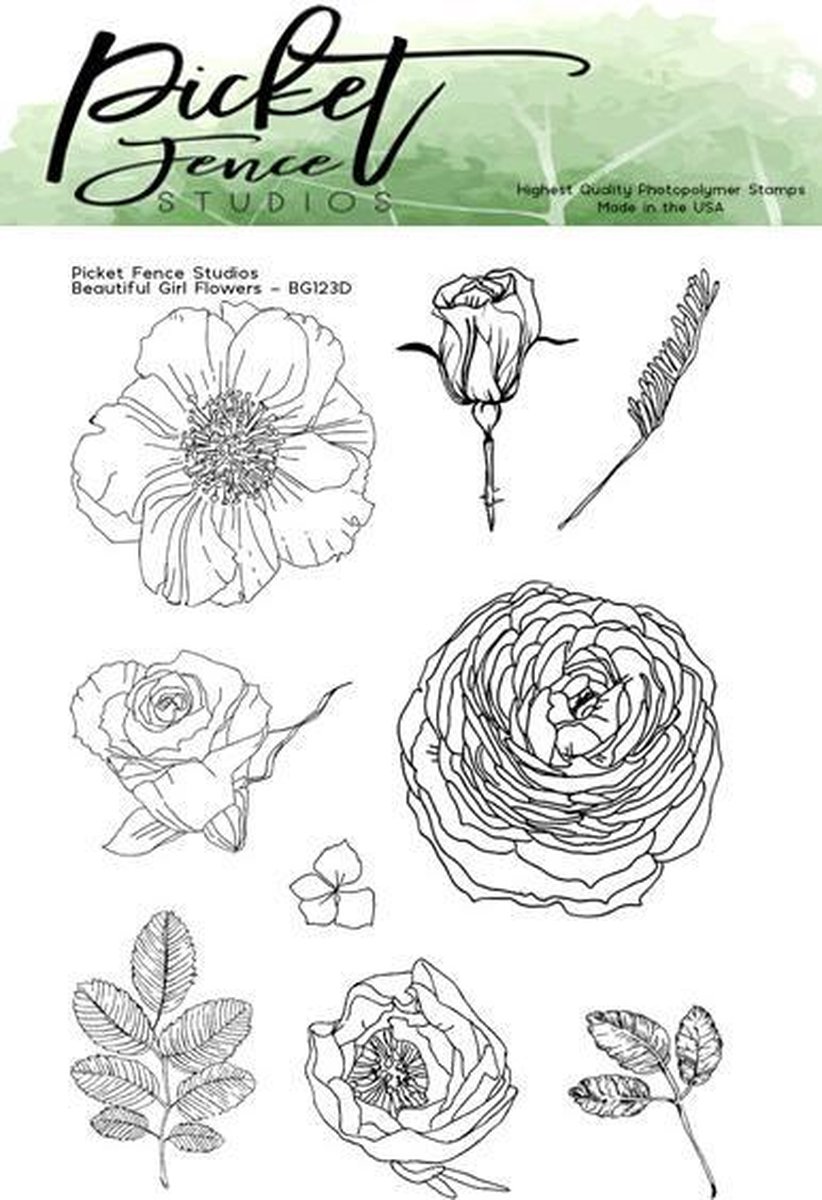 Beautiful Girl Flowers Clear Stamps (BG-123)