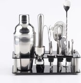 ALOS Cocktail Set - 18 stuks - Deluxe set - Stainless steel - RVS - 550 ml - incl. recepten