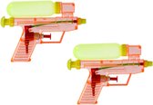 2x Waterpistool/waterpistolen rood 15 cm