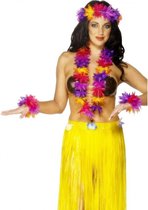 4x stuks hawaii thema verkleed kransen set - Carnaval of thema feestje spullen