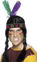 6x stuks indianen verkleed hoofdband met veren - Carnaval spullen